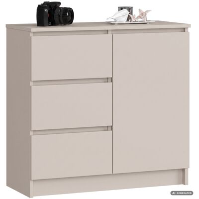 AKORD Cómoda Jerry Cachemira 80 Cm 1 Puerta 3 Cajones 2 Estantes 80x35x77 Cm AKORD Cómoda Jerry Cachemira 80 Cm 1 Puerta 3 Cajones 2 Estantes 80x35x77 Cm