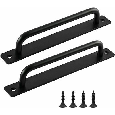 DPZO Manija Para Puerta Corrediza, Manija De Puerta De Granero De 2 Piezas, Manija De Puerta Negra, Manijas Para Puertas Interiores/exteriores Con Tornillos, Para Cocina, Muebles, Gabinetes, Cómodas, Puert DPZO Manija Para Puerta Corrediza, Manija De Puerta De Granero De 2 Piezas, Manija De Puerta Negra, Manijas Para Puertas Interiores/exteriores Con Tornillos, Para Cocina, Muebles, Gabinetes, Cómodas, Puert