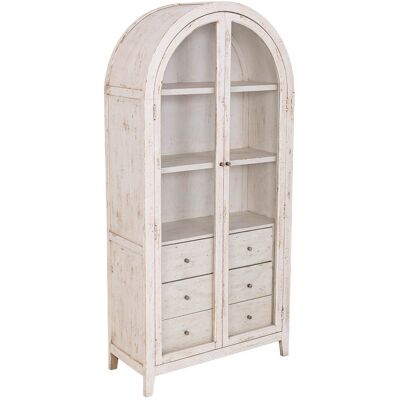 WANDERLUST DECO Vitrina De Madera Artesanal Blanca 90x40x190h Cm WANDERLUST DECO Vitrina De Madera Artesanal Blanca 90x40x190h Cm