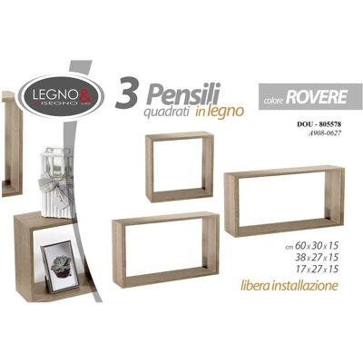 GICOS Set De 3 Módulos Efecto Rovere 60/38/17 Cm GICOS Set De 3 Módulos Efecto Rovere 60/38/17 Cm