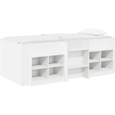 Marco De Cama Loft Con Armario Con Estante 3 Uds. Blanco Vidaxl Marco De Cama Loft Con Armario Con Estante 3 Uds. Blanco Vidaxl