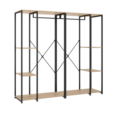 DKT Vestidor Modelo Selena Acabado Natural-negro, 180cm(ancho) 40.4cm(fondo) 167cm(alto). DKT Vestidor Modelo Selena Acabado Natural-negro, 180cm(ancho) 40.4cm(fondo) 167cm(alto).