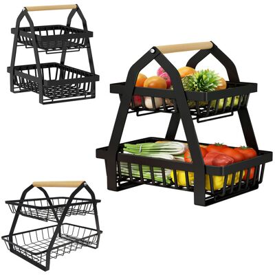 OEM Estante Para Frutas De 2 Niveles, Soporte Para Frutas Extraíble, Cesta De Almacenamiento De Cocina Para Frutas (negro) OEM Estante Para Frutas De 2 Niveles, Soporte Para Frutas Extraíble, Cesta De Almacenamiento De Cocina Para Frutas (negro)