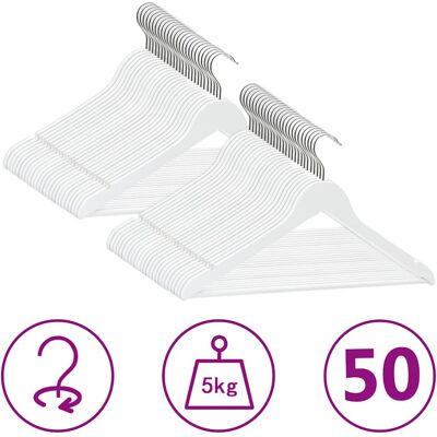Vidaxl Juego De Perchas Ropa 50 Uds Antideslizantes Madera Dura Blanco Vidaxl Juego De Perchas Ropa 50 Uds Antideslizantes Madera Dura Blanco