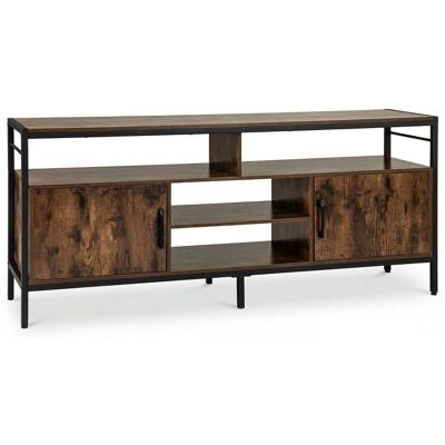 NORTHIX Mueble Para Tv De 65 Con 2 Armarios Y 4 Estantes Color Marron Rustico 211173499 NORTHIX Mueble Para Tv De 65 Con 2 Armarios Y 4 Estantes Color Marron Rustico 211173499