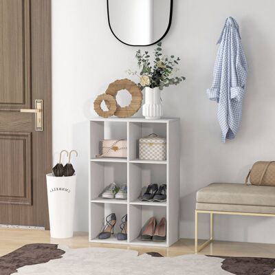 PZCC Librería Cúbica Con 6 Estantes De Almacenamiento En Diseño Rústico, Librería Moderna De Madera, Para Dormitorio Infantil, Estudio, Oficina, 61,5 X 29,5 X 91,5 Cm, Blanco PZCC Librería Cúbica Con 6 Estantes De Almacenamiento En Diseño Rústico, Librería Moderna De Madera, Para Dormitorio Infantil, Estudio, Oficina, 61,5 X 29,5 X 91,5 Cm, Blanco