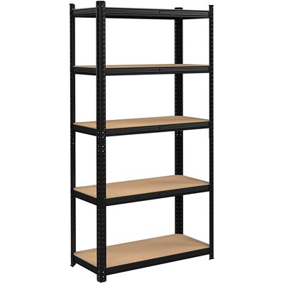 OEM Estantería Negra De 5 Niveles, Capacidad De 625 Kg, 150 X 75 X 30 Cm. OEM Estantería Negra De 5 Niveles, Capacidad De 625 Kg, 150 X 75 X 30 Cm.