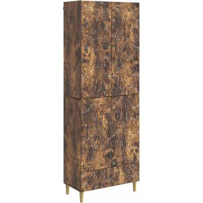 Juego De Armarios 2 Uds. Roble Ahumado Madera De Ingeniería Vidaxl Juego De Armarios 2 Uds. Roble Ahumado Madera De Ingeniería Vidaxl