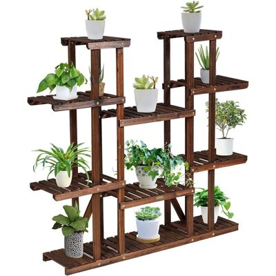 Costway - Porta Plantas Estante De Madera Con 9 Niveles Para 17 Macetas De Plantas Y Flores Costway - Porta Plantas Estante De Madera Con 9 Niveles Para 17 Macetas De Plantas Y Flores