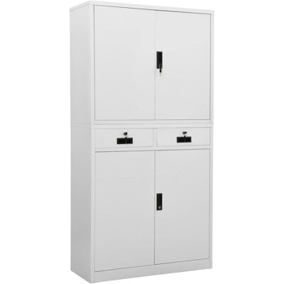 Armario De Oficina De Acero Gris Claro 90x40x180 Cm Vidaxl Armario De Oficina De Acero Gris Claro 90x40x180 Cm Vidaxl