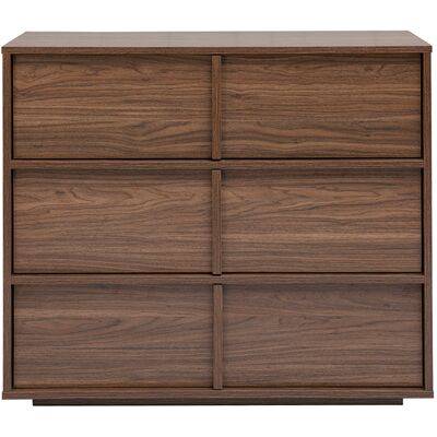 MILIBOO Cómoda Acabado Madera Oscura Nogal 3 Cajones L90 Cm Lothaire MILIBOO Cómoda Acabado Madera Oscura Nogal 3 Cajones L90 Cm Lothaire