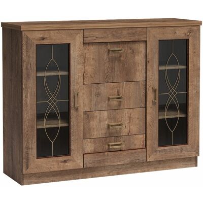 Mobilier1 - Cómoda Lircava 111, Roble De Lefkada, Con Cajones Y Puertas, Número De Cajones: 0, 110x140x44cm Mobilier1 - Cómoda Lircava 111, Roble De Lefkada, Con Cajones Y Puertas, Número De Cajones: 0, 110x140x44cm