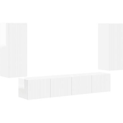 Conjunto De Mueble Para Tv De Pared 4 Uds. Brillante Vidaxl Conjunto De Mueble Para Tv De Pared 4 Uds. Brillante Vidaxl