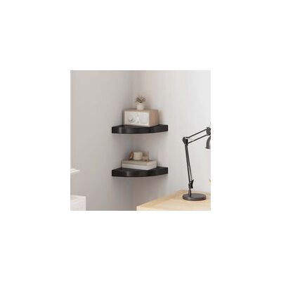 OEM Estantes Esquineros Flotantes, Juego De 2, Negro Brillante, 25 X 25 X 3,8 Cm, Mdf-crezuo OEM Estantes Esquineros Flotantes, Juego De 2, Negro Brillante, 25 X 25 X 3,8 Cm, Mdf-crezuo