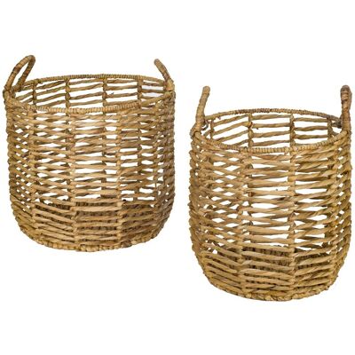 Signes Grimalt - Cestas de agua hyacinth - 2 unidades - 37x43x43cm Signes Grimalt - Cestas de agua hyacinth - 2 unidades - 37x43x43cm