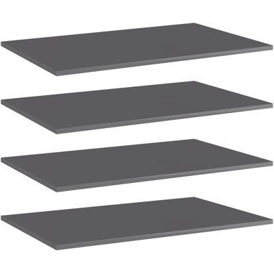 Estante Estantería 4 Uds Contrachapada Gris Brillo 80x50x1,5 Cm Vidaxl Estante Estantería 4 Uds Contrachapada Gris Brillo 80x50x1,5 Cm Vidaxl