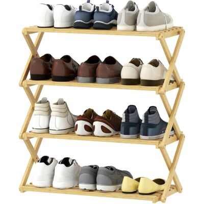 OEM Zapatero De Bambú De 4 Niveles, Con Capacidad Para Hasta 12 Pares De Zapatos, Ideal Para Recibidor O Pasillo, 60 X 29 X 67 Cm, Color Natural -crezuo OEM Zapatero De Bambú De 4 Niveles, Con Capacidad Para Hasta 12 Pares De Zapatos, Ideal Para Recibidor O Pasillo, 60 X 29 X 67 Cm, Color Natural -crezuo