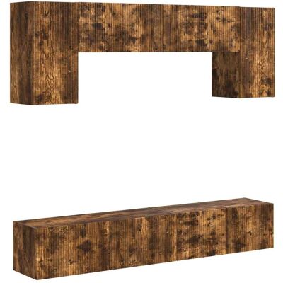 Conjunto De Mueble De Tv 4 Uds. Roble Ahumado Vidaxl Conjunto De Mueble De Tv 4 Uds. Roble Ahumado Vidaxl