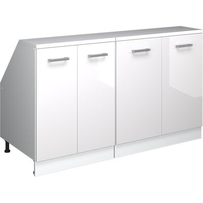 Conjunto De Armarios Para Techo Inclinado Rion, Blanco Alto Brillo, 140 Cm Lote De 2 Carcasas De Armario 60 Cm De Profundidad, Vicco Conjunto De Armarios Para Techo Inclinado Rion, Blanco Alto Brillo, 140 Cm Lote De 2 Carcasas De Armario 60 Cm De Profundidad, Vicco