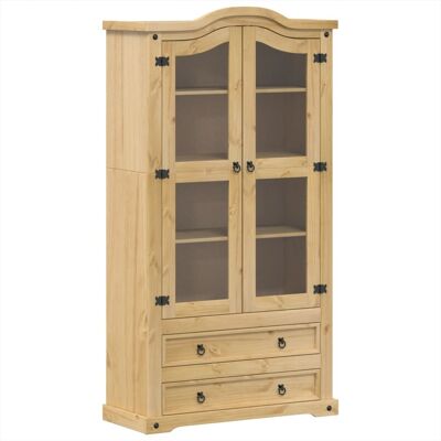 Vidaxl - Armario Con Vitrina Corona Madera Maciza Pino 99x43x187 Cm Vidaxl - Armario Con Vitrina Corona Madera Maciza Pino 99x43x187 Cm