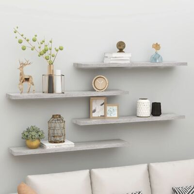 Vidaxl - Estante Flotante Pared 4 Uds Mdf Gris Hormigón 120x23,5x3,8 Cm Vidaxl - Estante Flotante Pared 4 Uds Mdf Gris Hormigón 120x23,5x3,8 Cm