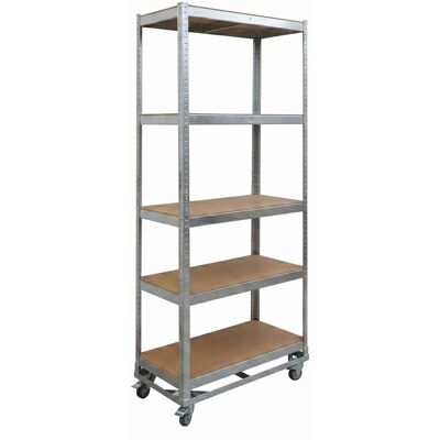 Relaxdays Estantería Carga Pesada Con Ruedas Alxanxf: 191x90x45 Cm, 750 Kg, 5 Baldas, Acero, Sistema Montaje, Plateado Relaxdays Estantería Carga Pesada Con Ruedas Alxanxf: 191x90x45 Cm, 750 Kg, 5 Baldas, Acero, Sistema Montaje, Plateado
