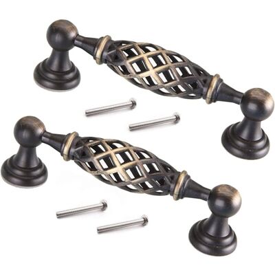 DPZO 2 Tiradores Metálicos Con Forma De Pájaro Para Cajones, Tiradores Tipo Jaula Para Armarios, Tiradores De Muebles De Bronce Antiguo, Tiradores Huecos Para Cajones, Para Armarios De Cocina, Cajones Y Ar DPZO 2 Tiradores Metálicos Con Forma De Pájaro Para Cajones, Tiradores Tipo Jaula Para Armarios, Tiradores De Muebles De Bronce Antiguo, Tiradores Huecos Para Cajones, Para Armarios De Cocina, Cajones Y Ar