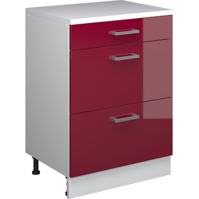 Cómoda De Ampliación Rion, Rojo De Alto Brillo/blanco, 60 X 46 Cm Sin Inclinación Con 3 Cajones, Vicco Cómoda De Ampliación Rion, Rojo De Alto Brillo/blanco, 60 X 46 Cm Sin Inclinación Con 3 Cajones, Vicco