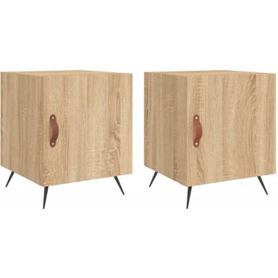 Vidaxl - Mesitas Noche 2 Uds Madera Ingeniería Roble Sonoma 40x40x50 Cm Vidaxl - Mesitas Noche 2 Uds Madera Ingeniería Roble Sonoma 40x40x50 Cm