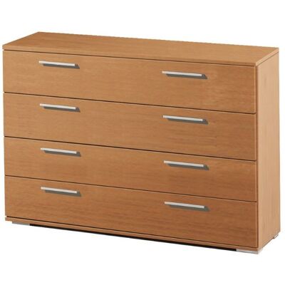Miroytengo - Cómoda Ancha Clásica En Color Cerezo 4 Cajones 102x82x41 Cm Para Dormitorio Miroytengo - Cómoda Ancha Clásica En Color Cerezo 4 Cajones 102x82x41 Cm Para Dormitorio