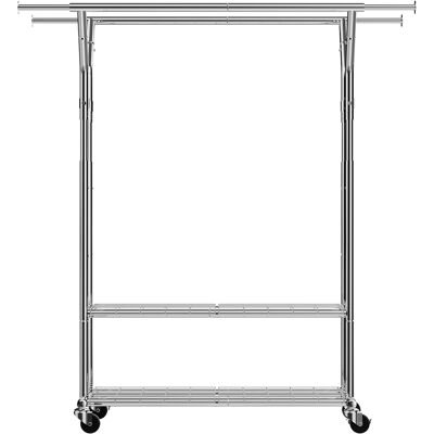 Mophorn Perchero De Ropa Con 2 Barras Ajustables Y 2 Estantes, Equipado Con Ruedas, Capacidad De Carga De 120 Kg, Fabricado En Acero Al Carbono, Ideal Para Dormitorio, Lavandería Y Sala De Estar Mophorn Perchero De Ropa Con 2 Barras Ajustables Y 2 Estantes, Equipado Con Ruedas, Capacidad De Carga De 120 Kg, Fabricado En Acero Al Carbono, Ideal Para Dormitorio, Lavandería Y Sala De Estar