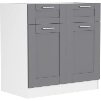 EBUY24 Gabinete De Cocina Vcm Dimensiones Aprox. Al. 82 X An. 80 X. T. 46 Cm Gabinete Inferior Con Dos Puertas Giratorias Y Dos Cajones En Estilo Casa De Campo Muebles De Cocina – Colura (blanco / Antraci EBUY24 Gabinete De Cocina Vcm Dimensiones Aprox. Al. 82 X An. 80 X. T. 46 Cm Gabinete Inferior Con Dos Puertas Giratorias Y Dos Cajones En Estilo Casa De Campo Muebles De Cocina – Colura (blanco / Antraci
