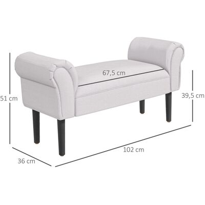 PZCC Homcom Banco Zapatero Banqueta Con Brazos Tapizada Tipo Banco De Madera Para Dormitorio Salón Recibidor 102x36x51cm Carga 130kg PZCC Homcom Banco Zapatero Banqueta Con Brazos Tapizada Tipo Banco De Madera Para Dormitorio Salón Recibidor 102x36x51cm Carga 130kg