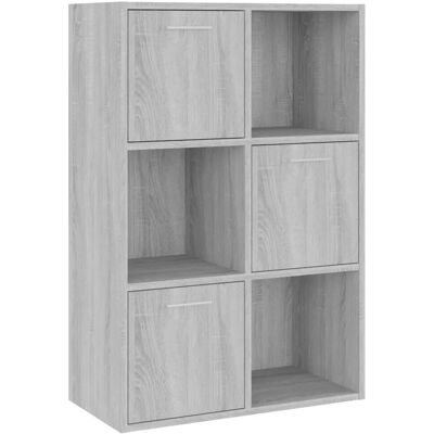 HELLOSHOP26 Armario De Almacenamiento Clásico Y Minimalista De 60 X 29 X 90 Cm Con 3 Compartimentos Mueble Decorativo Para Salón En Madera De Ingeniería Gris 020048169 HELLOSHOP26 Armario De Almacenamiento Clásico Y Minimalista De 60 X 29 X 90 Cm Con 3 Compartimentos Mueble Decorativo Para Salón En Madera De Ingeniería Gris 020048169