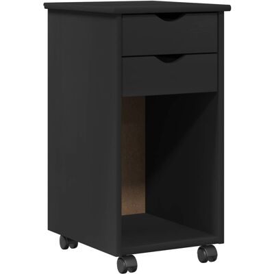 Gabinete Rodante Negro 34 X 39 X 65,5 Cm Pino Macizo Vidaxl Gabinete Rodante Negro 34 X 39 X 65,5 Cm Pino Macizo Vidaxl