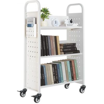 OEM Carro Para Libros De 3 Niveles Estantería De Libros Con Ruedas 77 X 38 X 122 Cm Estante De Almacenamiento En Forma De V Carro Rodante Para Biblioteca, Librería, Oficina, Escuela, Blanco OEM Carro Para Libros De 3 Niveles Estantería De Libros Con Ruedas 77 X 38 X 122 Cm Estante De Almacenamiento En Forma De V Carro Rodante Para Biblioteca, Librería, Oficina, Escuela, Blanco
