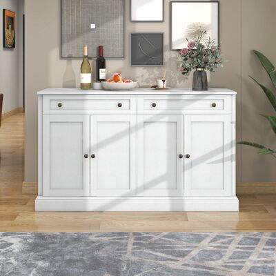 Mueble Aparador Con 4 Puertas Y 2 Cajones Blanco Okmyhome Mueble Aparador Con 4 Puertas Y 2 Cajones Blanco Okmyhome