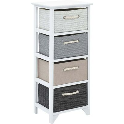 HELLOSHOP26 Armario De Almacenamiento Con 4 Prácticos Cajones De Estilo Rústico Para Recibidor 35 X 27 X 86 Cm Madera Blanca 020046276 HELLOSHOP26 Armario De Almacenamiento Con 4 Prácticos Cajones De Estilo Rústico Para Recibidor 35 X 27 X 86 Cm Madera Blanca 020046276