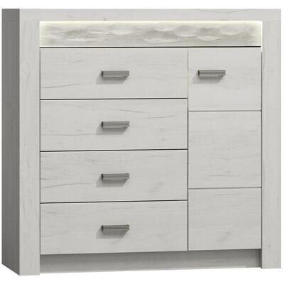 Mobilier1 - Cómoda Serfeno 115, Arte Blanco, Con Cajones Y Puertas, Número De Cajones: 0, 104x109x42cm, Led Mobilier1 - Cómoda Serfeno 115, Arte Blanco, Con Cajones Y Puertas, Número De Cajones: 0, 104x109x42cm, Led