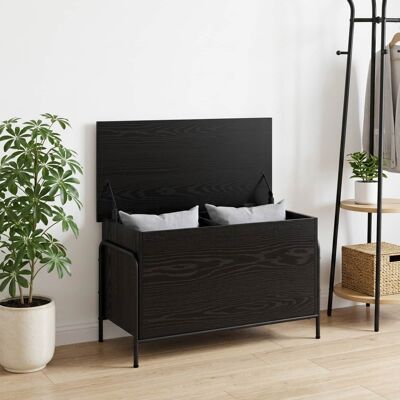Vidaxl Caja De Almacenamiento Roble Negro 80 X 40 X 49,5 Cm Vidaxl Caja De Almacenamiento Roble Negro 80 X 40 X 49,5 Cm