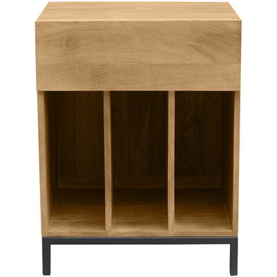 MILIBOO Mueble De Almacenamiento Para Vinilos De Madera Maciza Y Metal Negro L50 Cm Ypster MILIBOO Mueble De Almacenamiento Para Vinilos De Madera Maciza Y Metal Negro L50 Cm Ypster