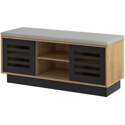 HELLOSHOP26 Banco Zapatero Multifuncional 99,5 X 34,5 X 46 Cm Asiento Cómodo Estilo Retro Mdf Gris 200010569 HELLOSHOP26 Banco Zapatero Multifuncional 99,5 X 34,5 X 46 Cm Asiento Cómodo Estilo Retro Mdf Gris 200010569
