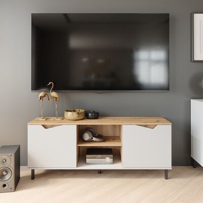 Mueble Bajo Para Tv Marelle, Blanco/artesano, 150 X 60 Cm Con 2 Puertas, Vicco Mueble Bajo Para Tv Marelle, Blanco/artesano, 150 X 60 Cm Con 2 Puertas, Vicco