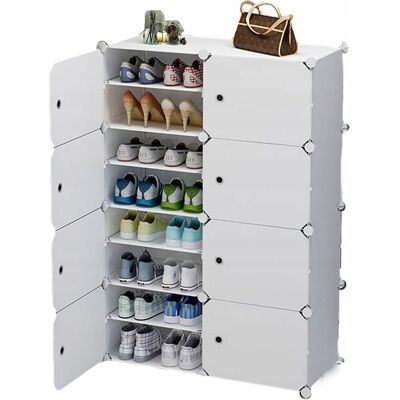 OEM Zapatero Modular Para 32 Pares, Armario Blanco, 8 Módulos, Estante Para Muebles OEM Zapatero Modular Para 32 Pares, Armario Blanco, 8 Módulos, Estante Para Muebles