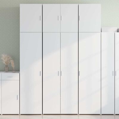 vidaXL Aparador alto en madera de ingeniería blanco 80x42,5x249 cm - Mueble de almacenamiento vidaXL Aparador alto en madera de ingeniería blanco 80x42,5x249 cm - Mueble de almacenamiento