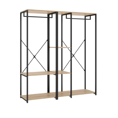 DKT Vestidor Modelo Selena Acabado Natural-negro, 150cm(ancho) 40.4cm(fondo) 167cm(alto). DKT Vestidor Modelo Selena Acabado Natural-negro, 150cm(ancho) 40.4cm(fondo) 167cm(alto).