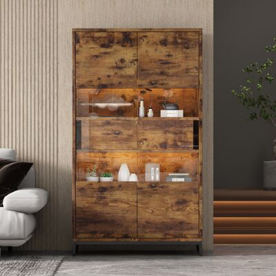 Mueble Vitrina Con Led Y Acrílico Negro Madera Alta Okmyhome Mueble Vitrina Con Led Y Acrílico Negro Madera Alta Okmyhome