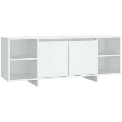 vidaXL Armario de TV Blanco 130x35x50cm Madera Contrachapada - Mueble TV vidaXL Armario de TV Blanco 130x35x50cm Madera Contrachapada - Mueble TV