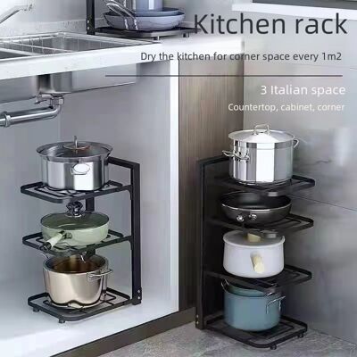 OEM Estantería De Cocina, Soporte Para Tapas De Ollas, Estante De Esquina Para Mesa (cuatro Niveles Gruesos) OEM Estantería De Cocina, Soporte Para Tapas De Ollas, Estante De Esquina Para Mesa (cuatro Niveles Gruesos)