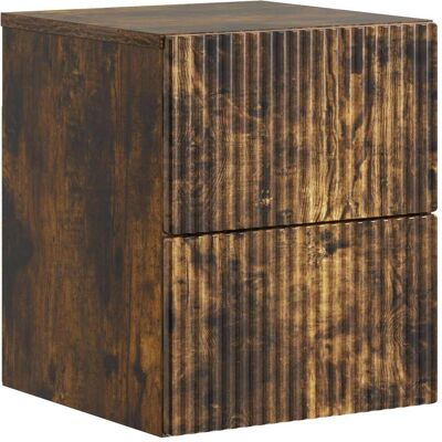 Mesita De Noche De Pared Roble Ahumado 33 X 34,5 X 40 Cm Vidaxl Mesita De Noche De Pared Roble Ahumado 33 X 34,5 X 40 Cm Vidaxl